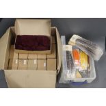 Two boxes of fly tying materials to include McHardys of Carlisle goose feathers,