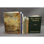 Seven books on fishing, to include "Sea Trout Fishing" by Hugh Falkus, second edition, signed.