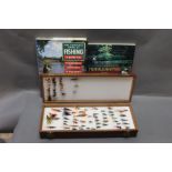 Richard Wheatley a wooden double sided fly and lure box,