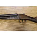 An Aya Yeoman 12 bore side by side shotgun, with 28" barrels, quarter and three quarter choke,