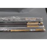 A selection of fishing rods, rod parts, blanks etc,