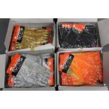 Four boxes of Octopus bait sea fishing jigs.