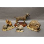 Four Border Fine Art figures, to include hedgehog, fox,