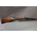 AYA 12 bore side by side shotgun with 28" chopper lump barrels, cylinder and quarter choke, boxlock,