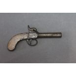 A late 18th/early 19th century percussion pocket pistol, having a 3 1/4" barrel.