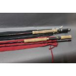 Two trout fly rods, a Silstar traditional fly 300 in two sections, 10',
