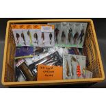 One hundred assorted carded lures, Vibrax, Fish Zone, Lakeland etc.