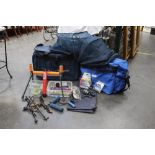 A Shakespeare Super Team fishing bag, together with a 2XL fishing bag, a keep net,