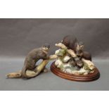 Border Fine Arts two otter figures, one signed Boyt and dated '81,