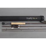 Wychwood Truefly SLA trout fly rod, in four sections, 10', Line 7 with tube.