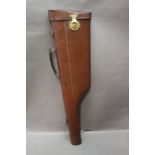 A leather leg of mutton shotgun case of fine quality, with space for 30" barrels.