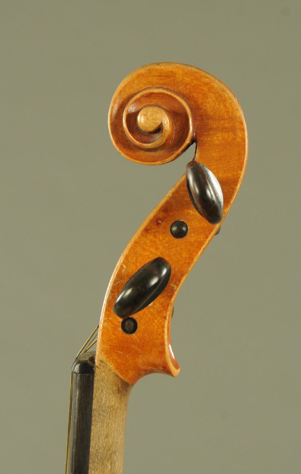 A 19th century full size violin with figured two piece back, - Image 7 of 11