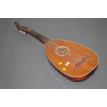 A mid 19th century German Lute guitar by Rosetti,