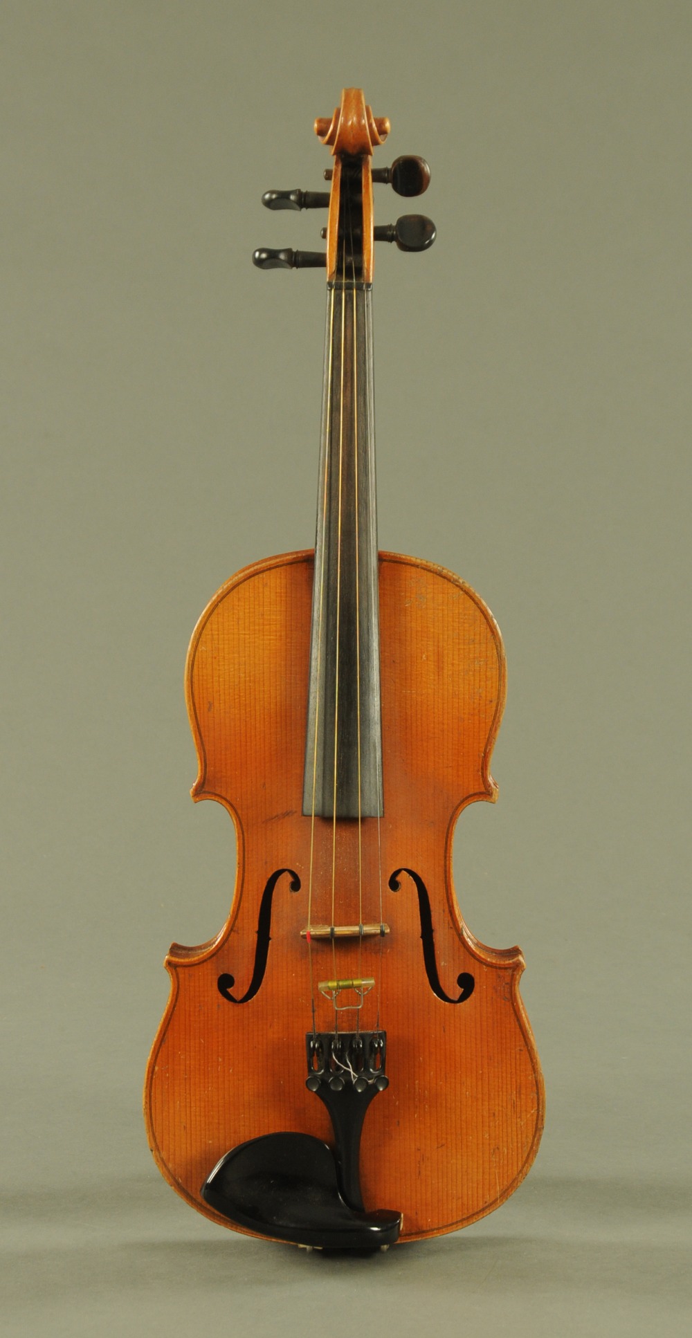 A 19th century full size violin with figured two piece back, - Image 2 of 11