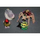 A group of three 1950's/60's Steiff wooly miniatures, to comprise a rabbit, bird, and fish,