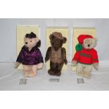 A group of three Past Times mohair teddy bears, all limited edition and with certificates,