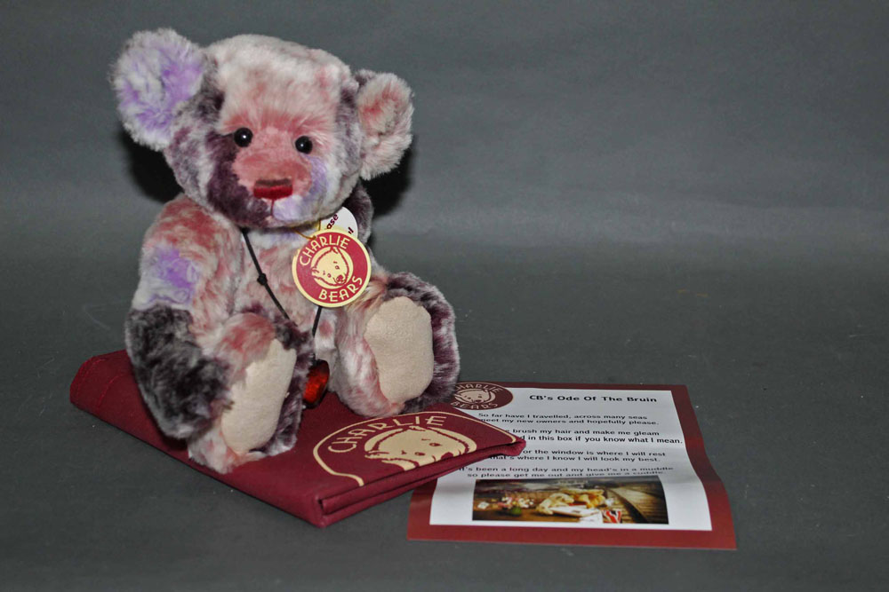 A soft plush "Ragsy" Charlie Bear, CB604748C, having embroidered facial details, sculpted paws,