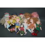 A group of 10 TY Beanie bobbers and Beanie kids, plus a Jellycat angel and oriental doll.