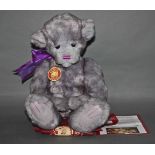 A soft plush and "Pattercake" Charlie Bear, CB135011, having grey fur covered body,