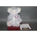 A long and soft plush "Nancy" Charlie Bear, CB614837B, having lilac fur covered body,