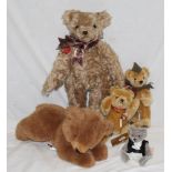 A group of five Hermann teddy bears, comprising a "Hans" growler bear, 12040 7,