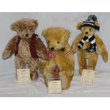 A group of three Dean's Rag Book Company limited edition teddy bears, comprising "Kevin",