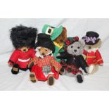 A group of five limited edition Merrythought character teddy bears, comprising "Beany Highlander",