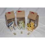 A group of four Steiff miniature teddy bears, depicting the 'Four Seasons', and comprising "Spring",