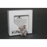 A Steiff teddy bear gold coloured brooch, made exclusively for Steiff by Swarovski,
