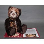 A soft plush "Joy", Charlie Bear, CB094081A, having brown and cream fur covered body,