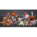 A group of 45 TY Beanie baby animal's, mostly all with swing tags and tush tags.