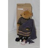 A Lakeland Bears teddy bear, titled "Edwina", having a blonde mohair covered body,