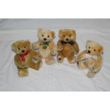 A group of four Steiff teddy bears, "The British Isles bears",