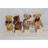 A group of four Dean's Rag Book Company limited edition teddy bears, comprising "Timmy",