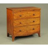 An early 19th century mahogany chest of drawers,