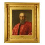 Style of Titian portrait of a Venetian merchant, 67 cm x 52 cm, relined and in good gilt frame,