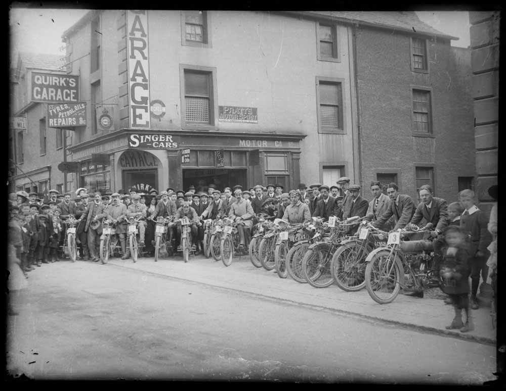 Early 20th century photographic glass full plates, depicting vintage motorcycle trials (17).