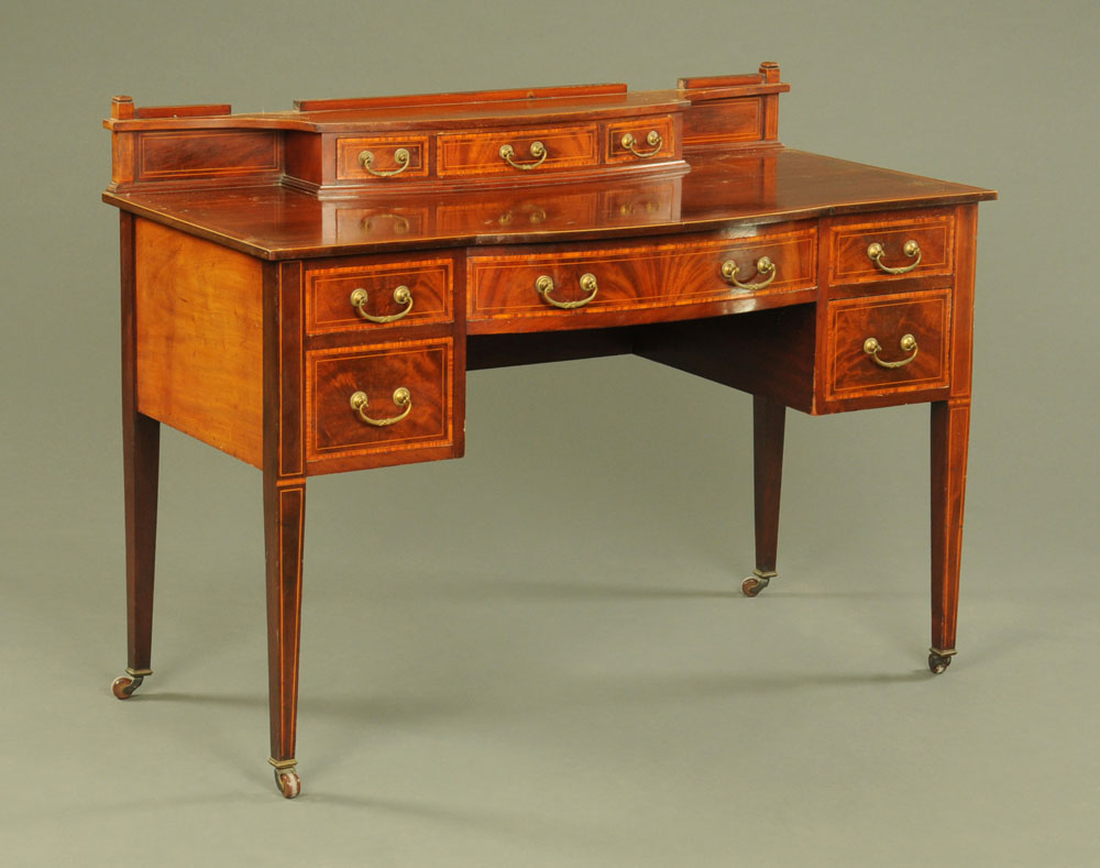 An Edwardian inlaid mahogany dressing table,