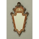 A late 19th/early 20th century Italian bone or ivory inlaid wall mirror,