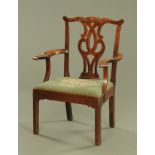 A Georgian mahogany armchair,