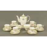 A Grosvenor bone china coffee service, for six place settings (21 pieces).