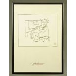 John Lennon (1940-1980), monochrome print, "Borrowed Time". 85 x 59 cm in black frame.