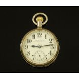 A vintage military eight day pocket watch by S Smith & Sons Great Portland Street London, knob wind.