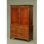 A George III mahogany linen press,