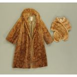 A mink coat by M Fletcher Master Furrier Southport, together with a matching stole.