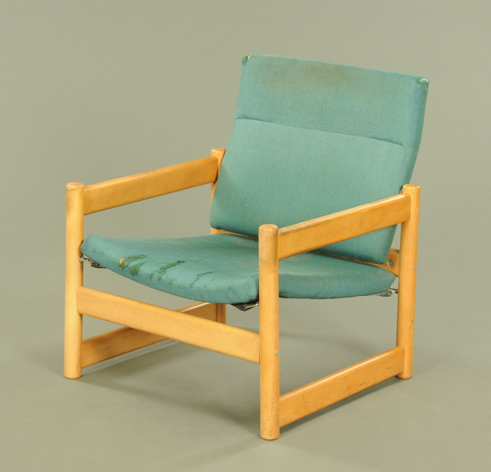 A vintage armchair, circa 1970. Height to top of back 74 cm, width across arms 63 cm.