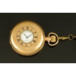 A 9 ct gold cased gentleman's pocket watch by H Samuel Manchester, knob wind,