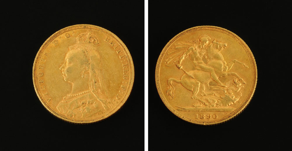 A Victorian Jubilee head 1890 sovereign.