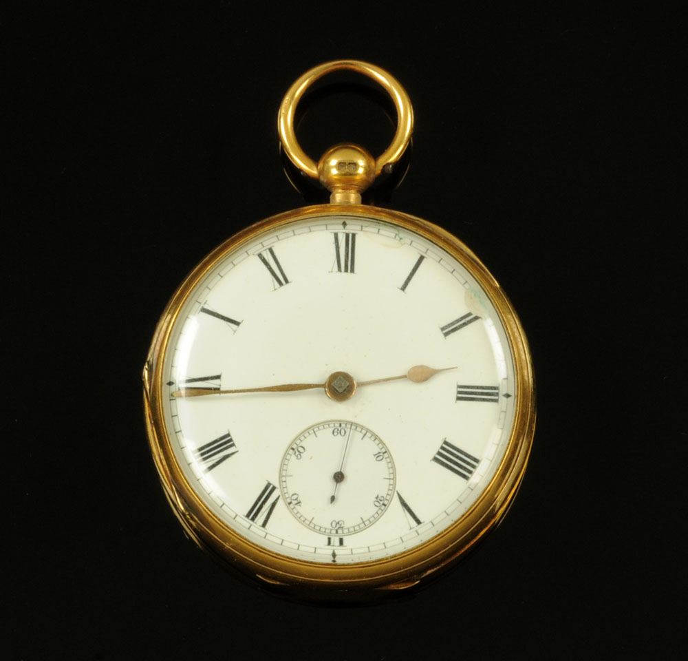 A Victorian 18 ct gold cased open faced pocket watch,