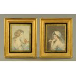 Two early 19th century coloured mezzotints,